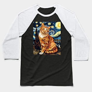 Cat Starry Night Moonlight Marvels Baseball T-Shirt